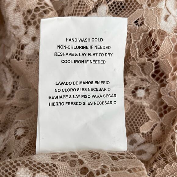 NEW Altar'd State Rauma Dress Neutral Cream Floral Lace Mesh Long Sleeve Size S - Picture 11 of 15